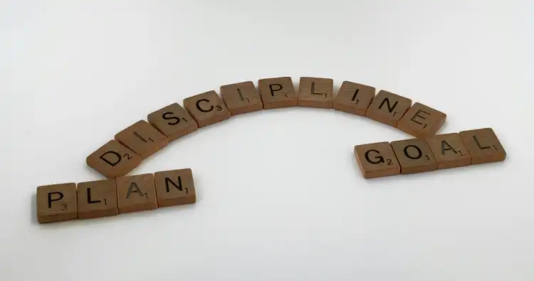 brown wooden plan discipline goal letters